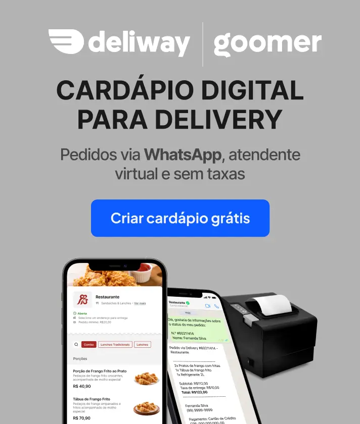 Cardápio digital para delivery - Pedidos via WhatsApp, atendente virtual e sem taxas